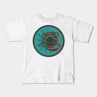 Astronaut helmet aqua/teal/oranges Kids T-Shirt